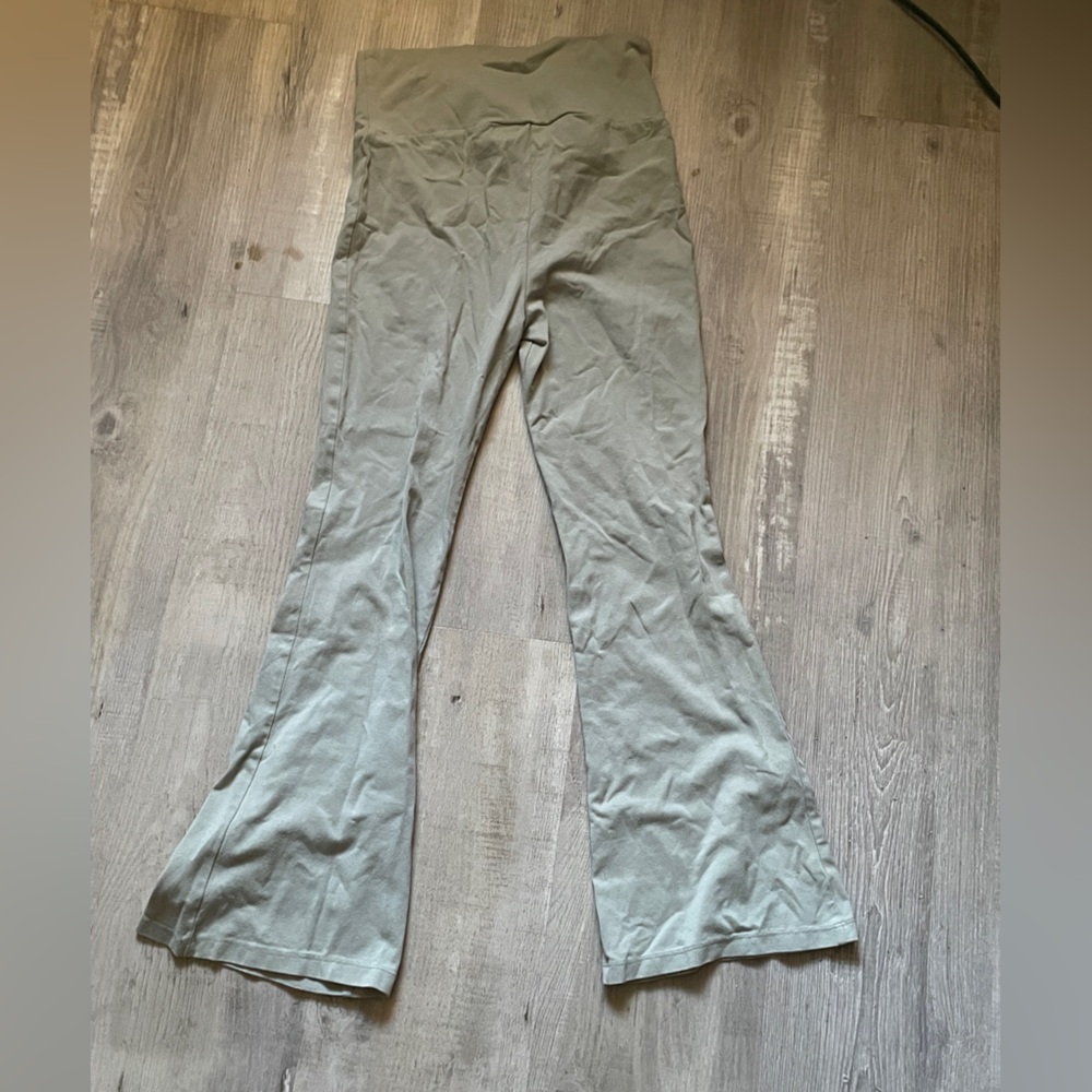light sage green flare leggings